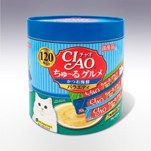 이나바 챠오츄르 대용량 버라이어티팩 고양이츄르 SC- 212 가다랑어+해산물 120p, 14g, 1개