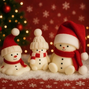시즌선물 크리스마스 연말 눈사람3종 천연소이캔들