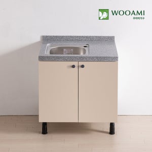 우아미가구 싱크대 800 인조대리석 개수대 완제품