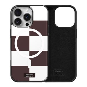 아이폰15 프로 맥세이프 케이스 심플 스웨이드 체커블록 화이트