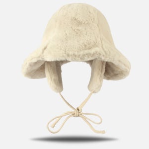 국내제작 부드러운 겨울 버킷햇 털 귀달이모자 여성 턱 끈 벙거지 퍼 방한모자