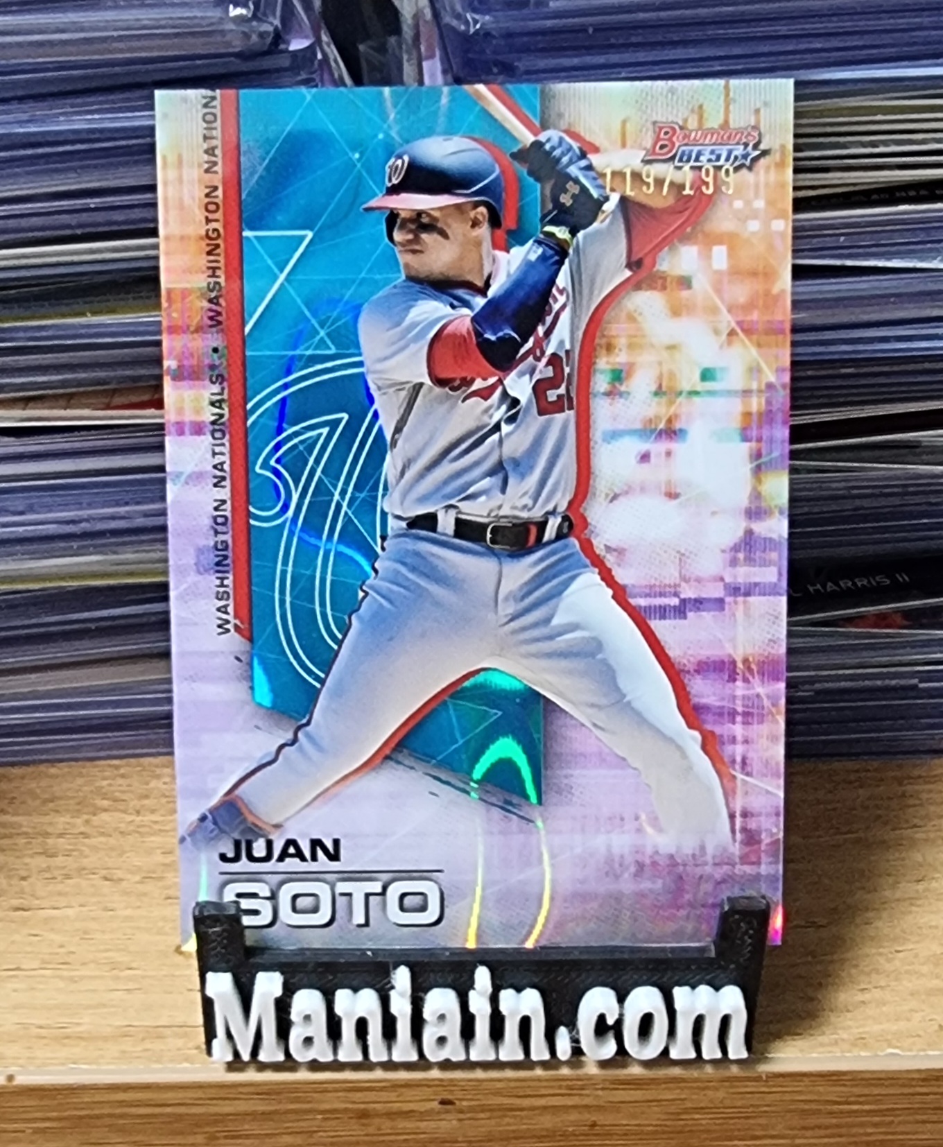199한정판 후안 소토 2021 Bowman’s Best Juan Soto Aqua Lava No-96 MLB 야구 카드