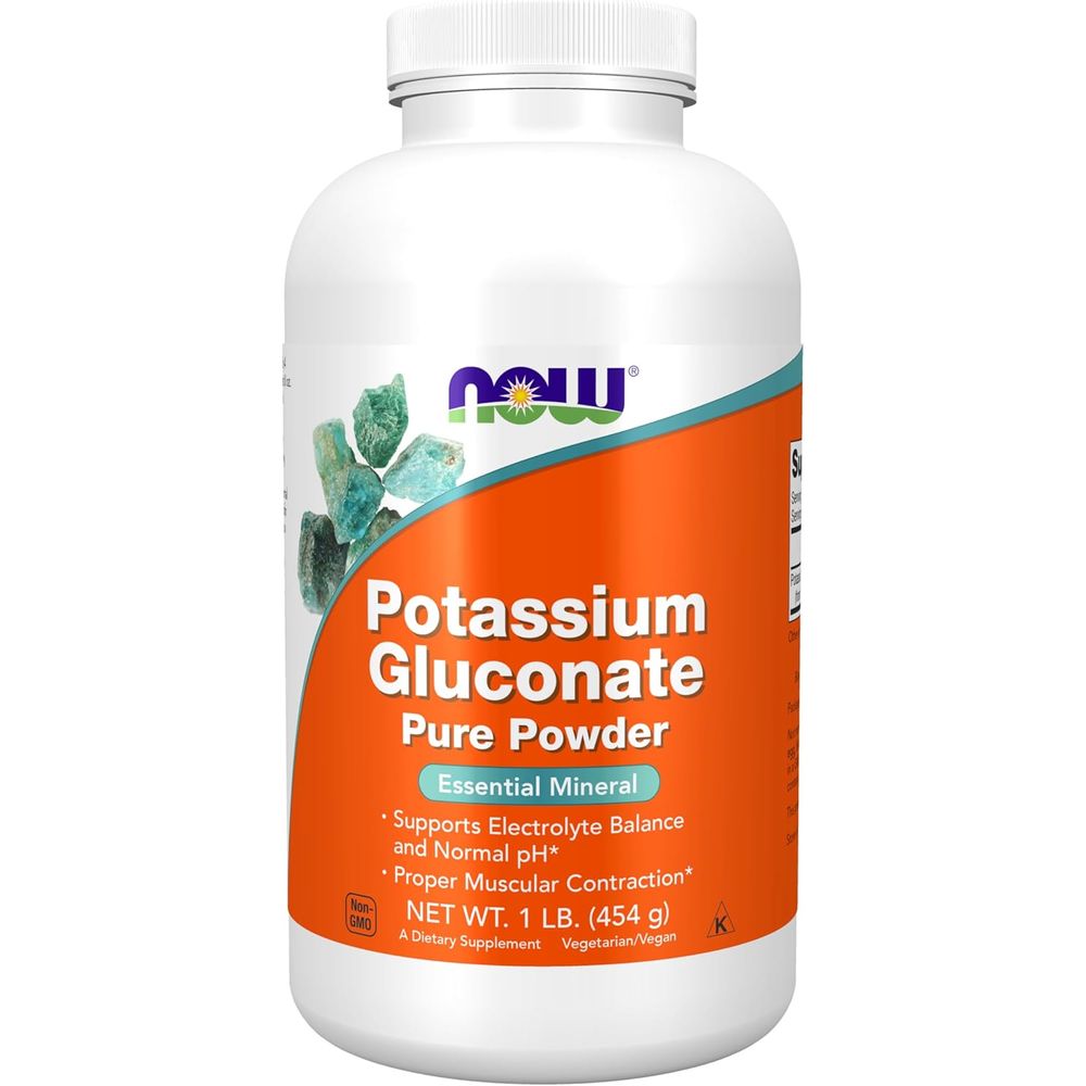 나우푸드 <b>포타슘</b> 칼륨 <b>글루코네이트 퓨어 파우더</b> 454g