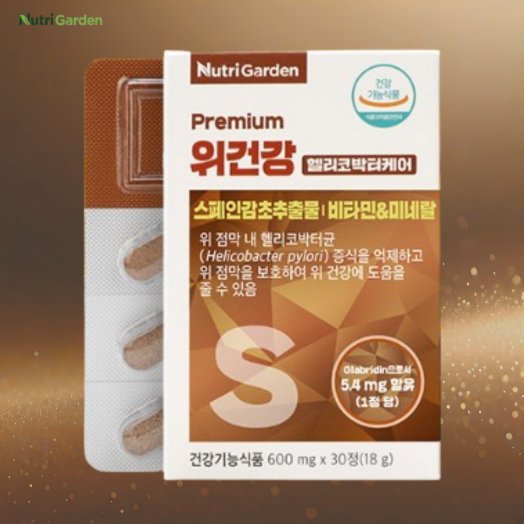 <b>위건강</b> <b>프리미엄</b> 헬리코박터균 위톱 위점막 보호 30정, 1개