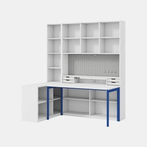 [일룸] 뉴트 1400폭 6단 ㄱ형 다리형 책상세트