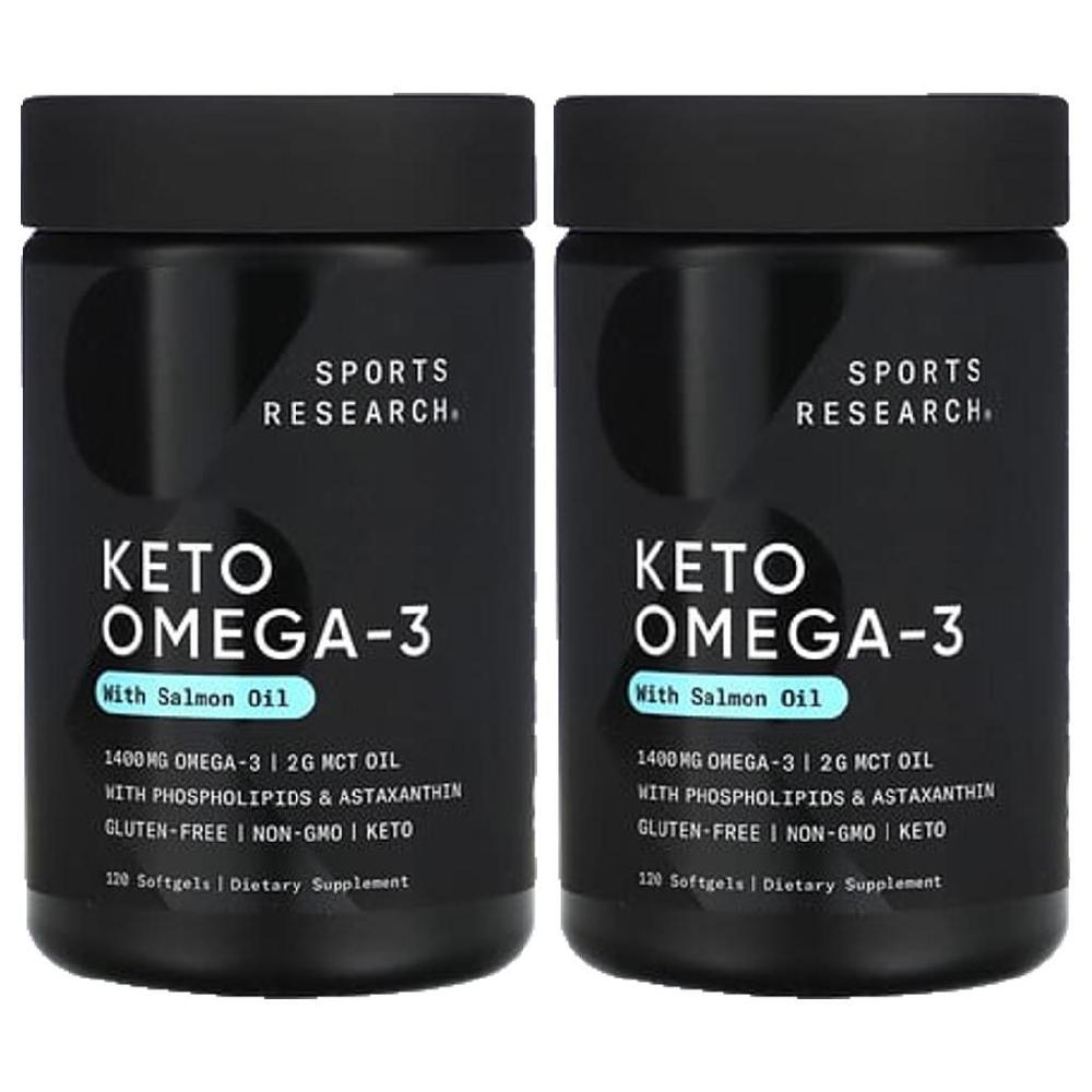 스포츠리서치 <b>케토오메가</b>3 <b>1400mg</b> 120정 2병 EPA DHA <b>Keto Omega</b>3