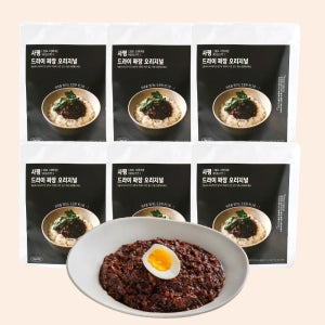 [제구매] 유니짜장 목포식 중깐 고기듬뿍 3분 즉석 사평 드라이짜장 190g X 6팩