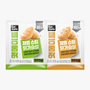 [5+5] 잇메이트 저염 스팀 닭가슴살 100g X 10팩 / 냉동 단백질 헬스