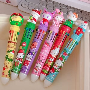 크리스마스 에디션 산리오 10색 볼펜 6종세트 피규어볼펜 다꾸 생일답례품 단체선물