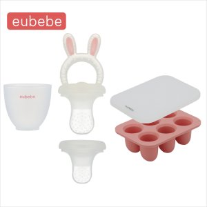 이유베베 실리콘 팝 아기 과즙망+큐브 세트 과일망 이앓이 치발기 과일 이유식 분유