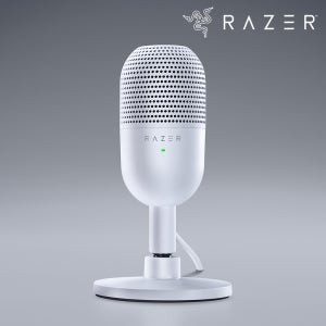 레이저 마이크 세이렌 V3 USB 게이밍 게임용 디스코드 미니 화이트 컴퓨터 ASMR마이크