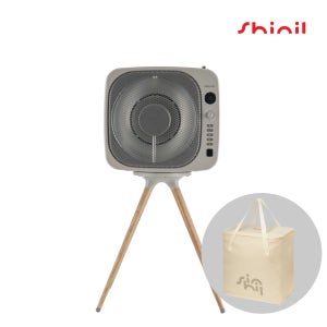 신일 레트로 에코팬큐브히터 하이라이트 가정용 전기히터 다크그레이