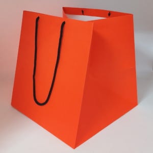 두꺼운 코팅 명품 오렌지 왕특대 플라워백 쇼핑백 350x350x370 50장단위판매