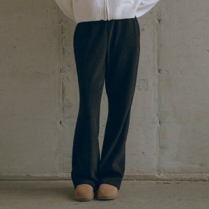 [시야쥬] SIPT7097 기모 골지 스웻 팬츠_Black