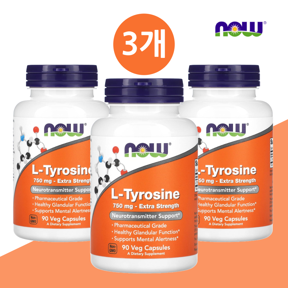 나우푸드 <b>엘</b> <b>티로신</b> 750mg 90캡슐 3개 <b>L</b> 타이로신
