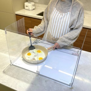 [4단 접이식]쿡가드 인덕션가림막 투명인덕션가드 싱크대 기름막이 가스렌지 기름튐방지