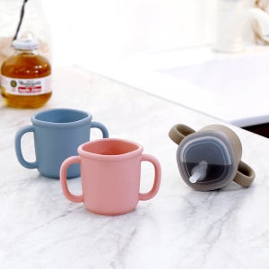에디슨 스스로 실리콘 흘림방지 양손 빨대컵 200ml / 아기빨대컵 물컵