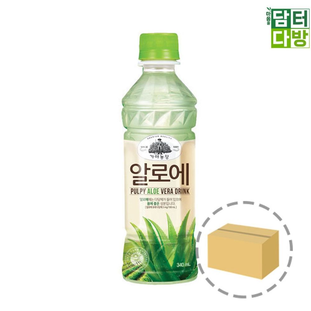 알로에 과즙 음료 <b>면역력</b> 강화 가야 농장 알로에 340ml 24페트