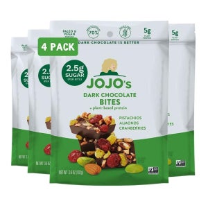 JOJO’s 다크 초콜릿 바이츠 102g 4팩 JOJO’s Dark Chocolate Pistachio Almond Cranberry, Healthy Snack