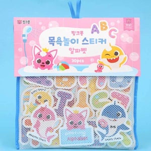 핑크퐁 목욕 놀이 유아 어린이 스티커 알파벳