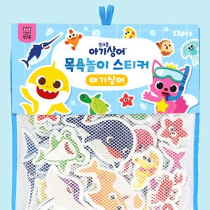 핑크퐁 목욕 놀이 유아 어린이 스티커 상어가족