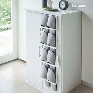 라슈에뜨 현관 신발장 공간 활용 슈즈랙 도어 걸이형 실내화 거치대 슬림 슈즈 행거 화이트