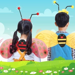 파스텔클레이 어린이 팅커벨 요정 꿀벌 무당벌레 머리띠 날개 세트 1개입