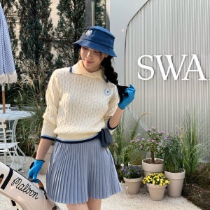 여성 골프니트 긴팔 꽈배기 자수 가을 겨울 여성골프웨어 골프복