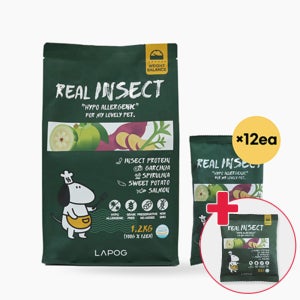라포그 리얼인섹트 강아지 반려견 곤충 단백질 하이포알러제닉 사료 체중관리 1.2kg+300g