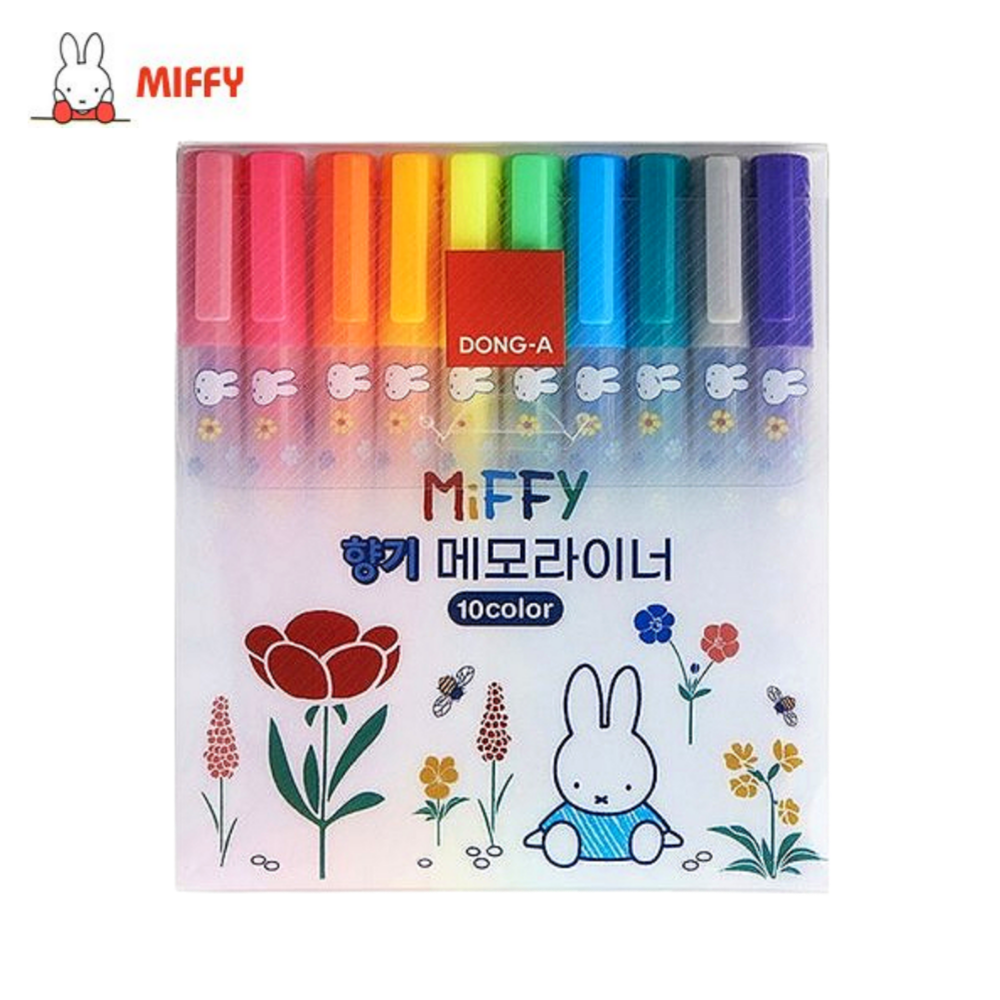 미피 형광펜 향기 하이라이터 캐릭터 동아 형광펜 10색 세트
