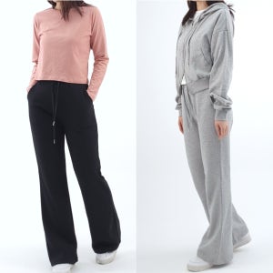 부츠컷 트레이닝 팬츠 크롭 후드집업 상하 세트 기모 트레이닝복 셋업 러닝 러닝복 헬스복장