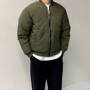 남자 MA-1 패딩 점퍼 항공 자켓 겨울 남성 루즈핏 데일리 캐주얼 미니멀 블루종 아우터