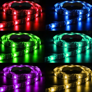 붙이는 LED 라인 간접 조명 줄 무드등 스트랩 2m+유선 컨트롤러 1m