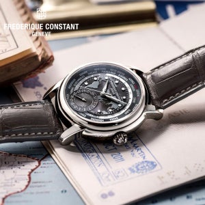 프레드릭콘스탄트 FC-718DGWM4H6 클래식 월드타이머 메뉴팩쳐 오토매틱 남자 가죽시계 3년보증 백화점AS