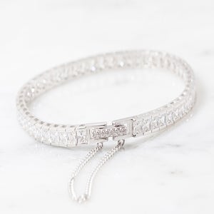 연예인 테니스 큐빅 여자 은팔찌 순은 팔찌 925 실버