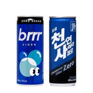 일화 부르르 제로사이다 + 천연사이다 제로 250ml X 각 30캔 (총 60캔)