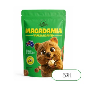 NEW 쿼키즈 호주산 통 마카다미아 로스티드 인쉘 바닐라, 120g, 5개