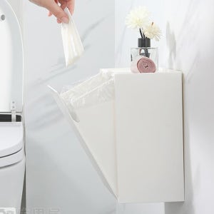 부착식 벽걸이 틈새 휴지통 슬림한 무타공 욕실 화장실 쓰레기통