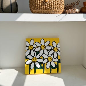 캔버스 액자 그림 명화 인테리어 스마일 데이지 해바라기 멜리꽃 30x30