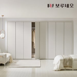 보루네오 E0 히든그루브 여닫이 붙박이장 360cm 매립형 손잡이 12자