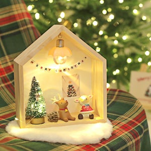 이플린 크리스마스 무드등 우드집 트리 + 선물상자 풀세트