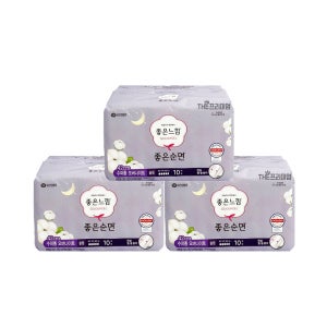 유한킴벌리 좋은느낌 좋은순면 수퍼롱 오버나이트 10p 3팩 생리대