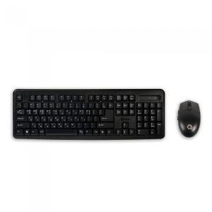 QSENN MK128 사일런트 무선 키보드 마우스 세트 (블랙, 키스킨 포함)