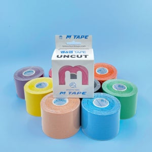 엠테이프 언컷 키네시올로지 테이프 5cm x 5m 박스 6롤 발수 스포츠테이핑 자유커팅 근육 관절 고정용 테이프