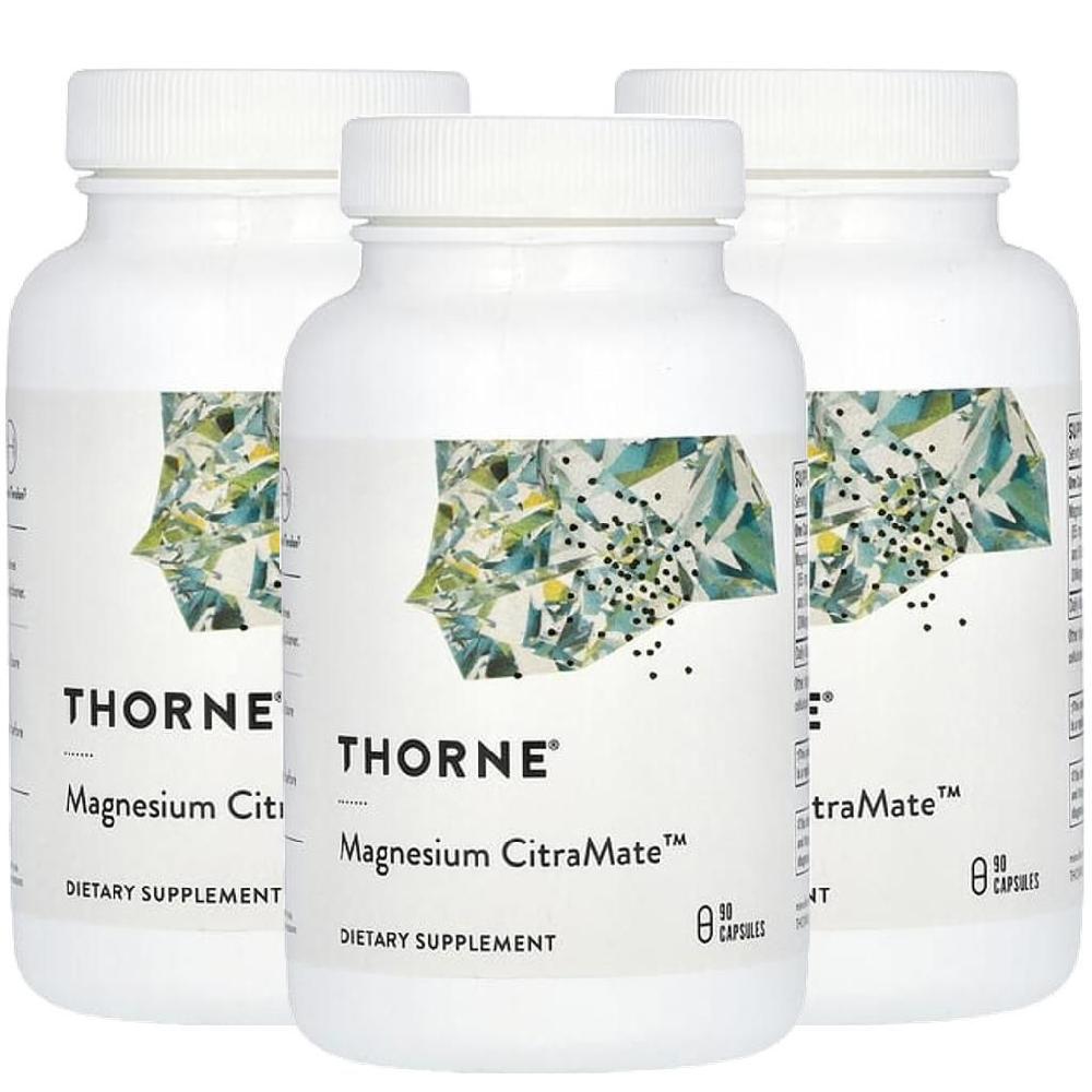 쏜리서치 <b>마그네슘 시트라메이트</b> 고약사 Thorne Magnesium 135mg 90정 3병