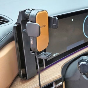 싼타페 신형 MX5 전용 핸드폰 고속 무선충전거치대 갤럭시 Z플립 Z폴드 아이폰CT-W16E+CT-HCH05