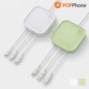 팝폰 3in1(C핀/C핀/8핀/5핀) 60W PD PPS 업소용 도난방지 초고속 멀티충전기 TC75