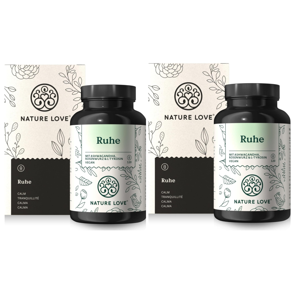 <b>네이처러브</b> Ruhe <b>스트레스</b> 아슈와간다 엘티로신 비타민B 120정 x 2팩