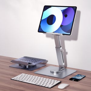 메탈 접이식 360도 회전 각도 높이 조절 스탠드형 태블릿 아이패드 휴대폰 거치대