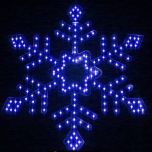 12V LED SMD 눈결정 800mm 크리스마스 트리 전구 눈꽃모양 청색